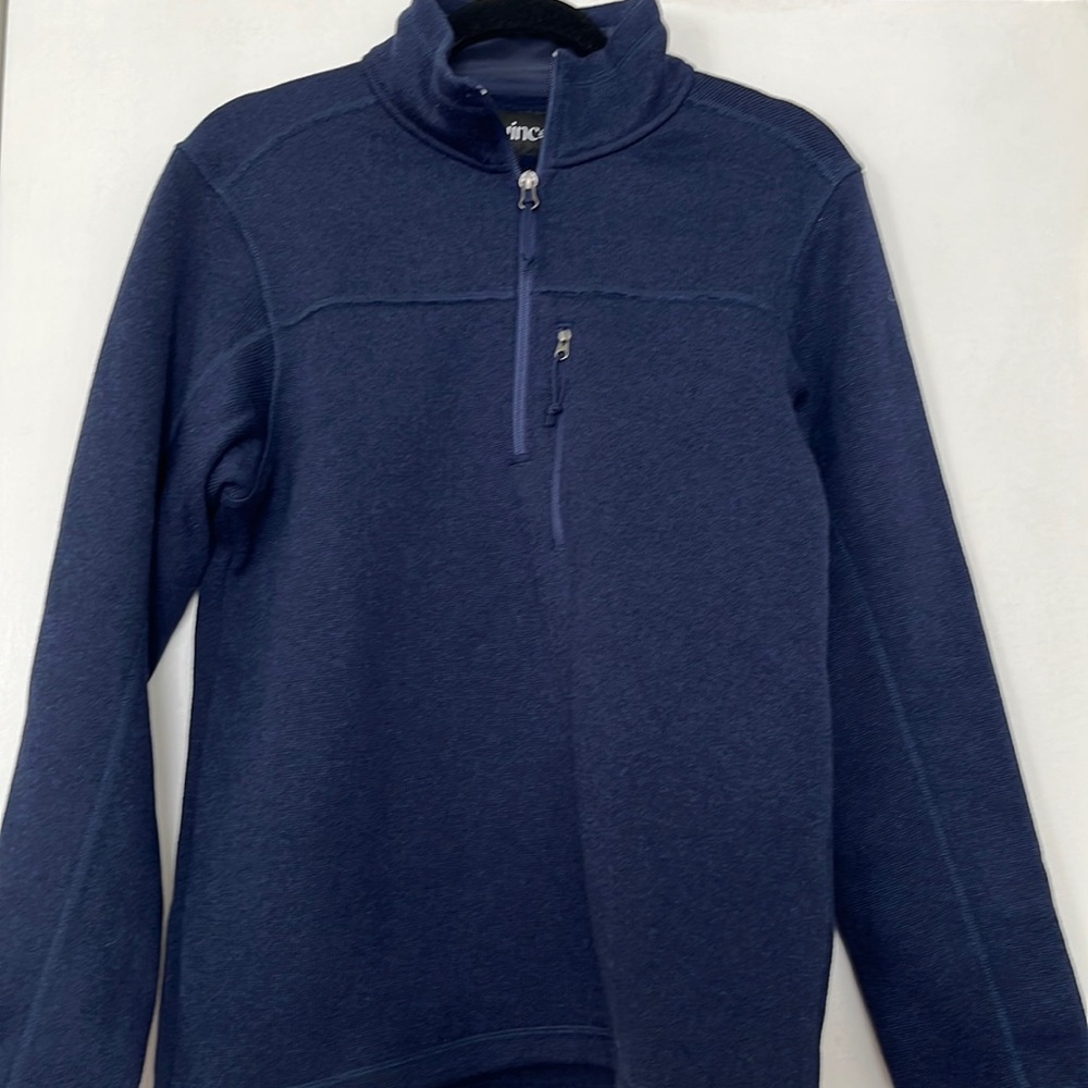 Quince Recycled Sweater Fleece Pullover  Navy